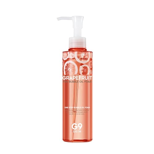 G9SKIN Grapefruit Vita Bubble Oil Foam (210g/7.40oz) ? 2-in-1 Double Cleanser with Vitamin-Rich Grapefruit and Plant Oils, Hydrating Deep Pore Cleansing for All Skin Types