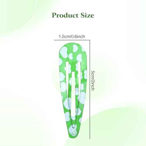 Cinaci 120pcs in 30 Cute Patterns 5cm/2" Colorful Printed Metal Snap Hair Clips Barrettes Bangs Holders Accessories for Baby Girls Toddlers Kids Teens