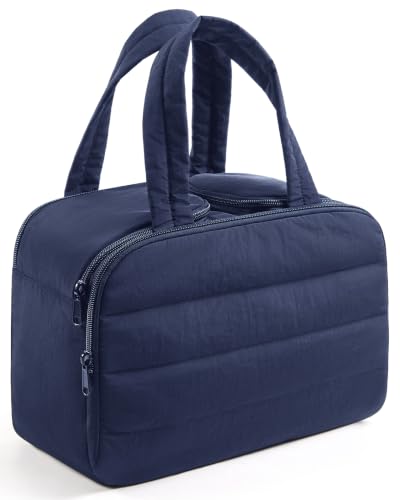 Travel Toiletry Bag with Makeup Organizer, Navy Blue