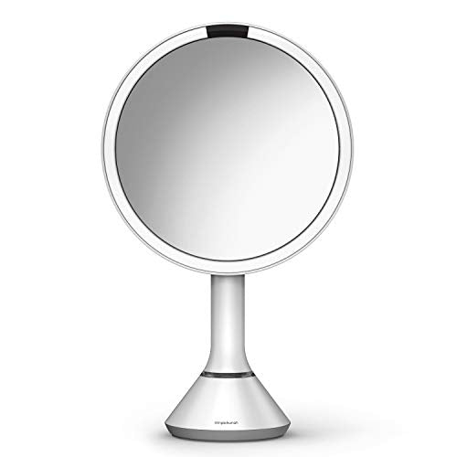 simplehuman 8" Round Sensor Makeup Mirror - 5X Magnification, Rechargeable