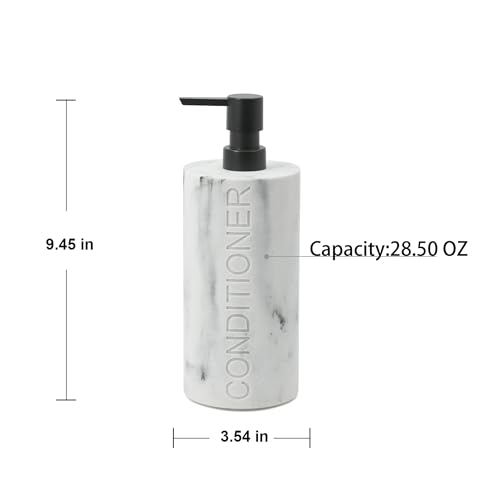 Conditioner Dispenser Luxurious Refillable Pump Bottle with Embossed Text, Durable Construction for Bathroom and Kitchen