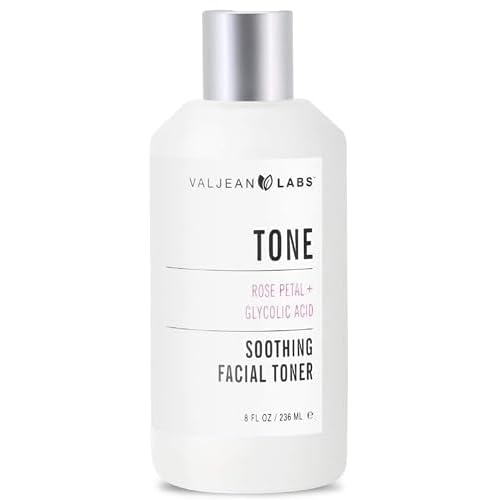 Valjean Labs Soothing Facial Toner | Rose Petal + Glycolic Acid | Helps Calm Irritation, Brighten and Exfoliate Skin | Cruelty Free, Paraben Free, Made in The USA (8 oz)