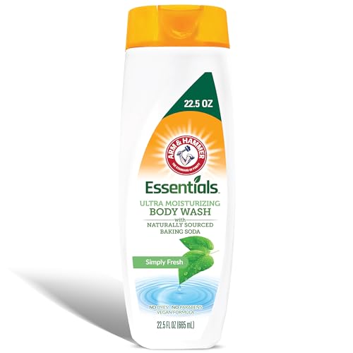 Arm & Hammer Essentials Body Wash Women Moisturizing - Simply Fresh 22.5oz Womens Body Wash - Non Toxic Body Wash - Shower Essentials for Women