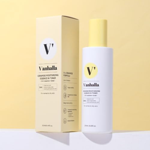 V¡¯anhalla Ceramide Moisturizing Essence in Toner 8.45fl.oz. | Vegan, Deep moisturizing, Instant Glow, Gentle exfoliating. Facial Toner with Ceramide NP, 3 types Hyaluronic acids, Panthenol