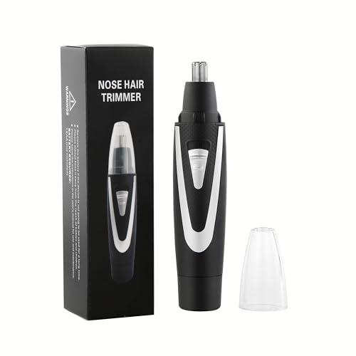 Ear and Nose Hair Trimmer Clippers: 2025 Professional Painless Eyebrow & Facial Hair Trimmers Remover for Men Women, Battery Operated Nasal Clipper, Dual Edge Waterproof Blades for Easy Clean, Black