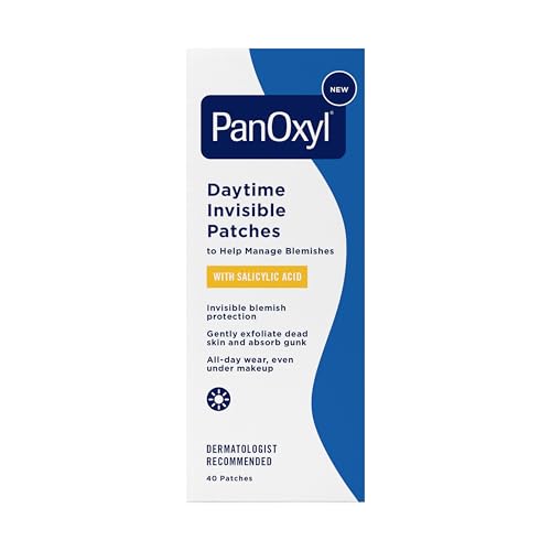 PanOxyl Daytime Invisible Patches, Dermatologist-Recommended Brand, Help Manage Blemishes, Unclog Pores and Exfoliate with Salicylic Acid, 20 Large and 20 Small Patches, Latex-Free, 40ct