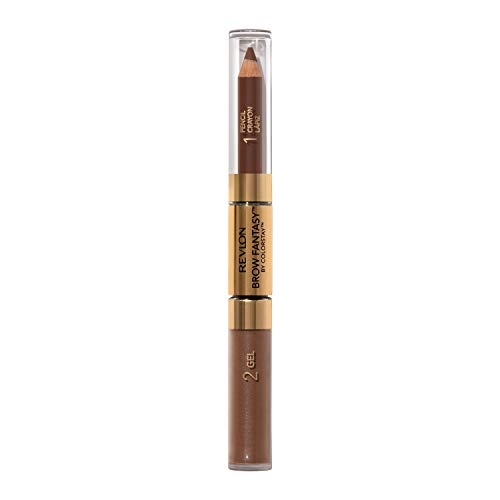 Revlon Eyebrow Gel & Pencil, ColorStay Brow Fantasy 2-in-1 Eye Makeup, Longwearing with Precision Tip, 105 Brunette, 0.04 Oz