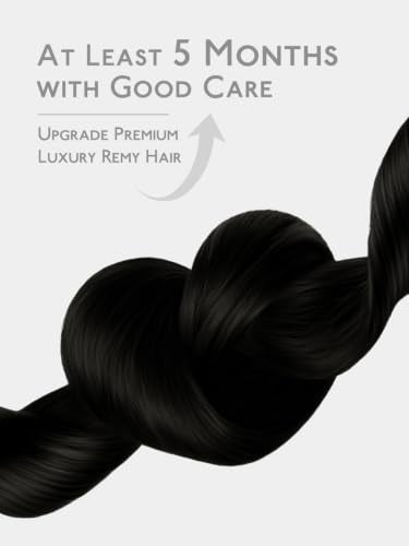 Invisible Tape In Weft Hair Extensions - 18'' Remy Human Hair, Jet Black