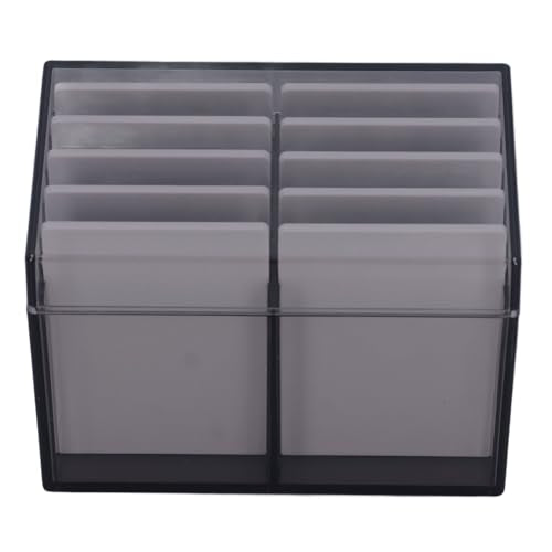 FOSA 10 Layers Acrylic Eyelash Storage Box, Magnetic Bottom Extension Grafting Tool with False Eyelashes Pallet Holder, Water (Tea Transparent)