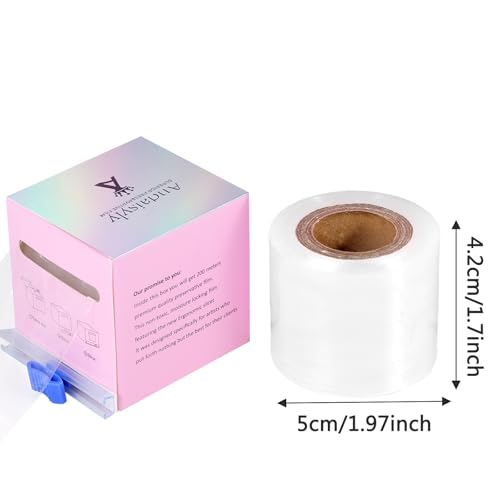 2 Boxes Disposable Eyebrow Tattoo Plastic Wrap with Ergonomic Slicer, Premium Transparent Preservative Film Roll Perfect for Lip Blush, Eyebrow Lamination Lash Lift Permanent Make Up Cling Cover