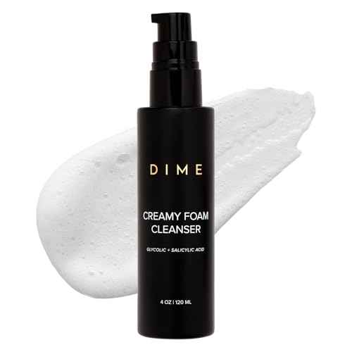DIME Beauty Creamy Foam Cleanser, Foaming Face Wash, Daily Salicylic Acid Facial Cleanser for Oily Skin, 4 oz / 120 m