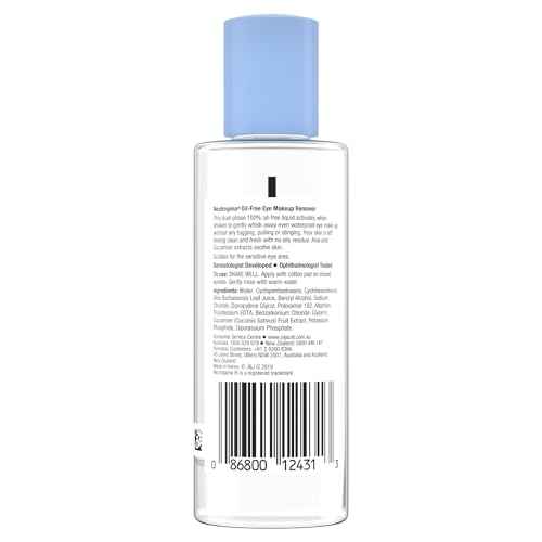 Neutrogena Gentle Oil-Free Eye Makeup Remover & Cleanser for Sensitive Eyes, Non-Greasy Makeup Remover, Waterproof Mascara Remover, Dermatologist & Ophthalmologist Tested, 3.8 fl. oz