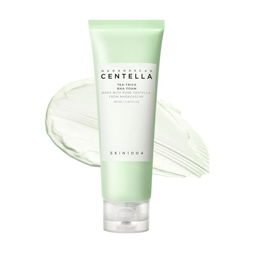 SKIN1004 Tea-Trica BHA Foam, Makeup Remover with Centella Asiatica & Tea Tree, Korean Face Cleanser for Oil & Sebum Control, Cleansing Foam for Clearing Impurities, Korean Skin Care, 4.22 fl.oz /125ml