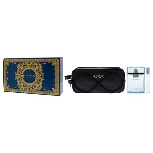 Versace Man Eau Fraiche 3-Piece Gift Set - 3.4 oz EDT, Travel Spray & Bag
