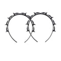 2 Pack Double Bangs Hairpin Headbands with Clips - Black