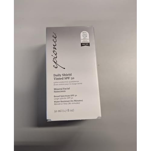 Epionce Daily Shield Tinted SPF 50 Sunscreen - Water Resistant Broad Spectrum UV Protection Facial Sunscreen with Titanium Dioxide & Zinc Oxide, For All Skin Types, Dermatologist Skincare