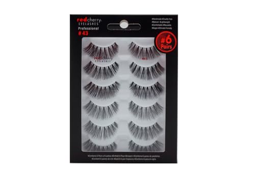 Red Cherry #43 False Eyelashes - 6 Pairs Professional