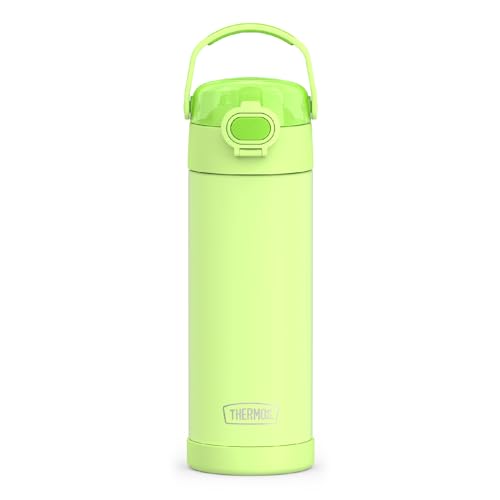 THERMOS FUNTAINER 16 Ounce Stainless Steel Vacuum Insulated Bottle with Wide Spout Lid, Neon Lime