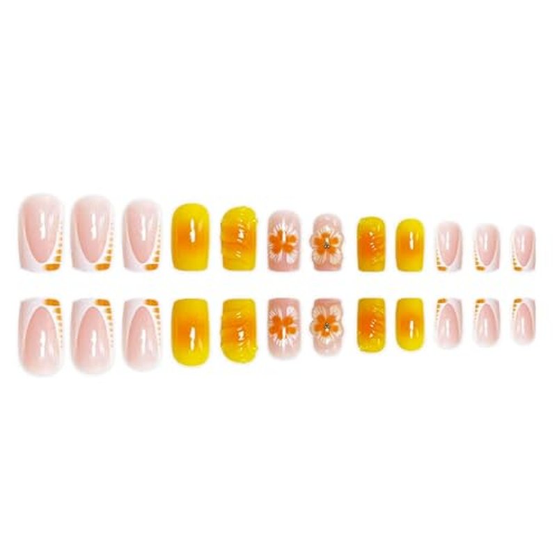 48Pc Press On Nails & Toenails Set with Glue Stickers