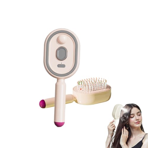 Electric Steam Detangling Brush with Misting Spray - Rechargeable & Self-Cleaning