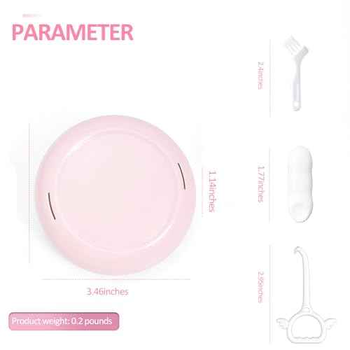 Retainer Case Slim Aligner Case with Vent Holes Removable Inner Tray Silicone for Easy Cleaning, Retainer Removal Tool and Brush (Opaque Pink)