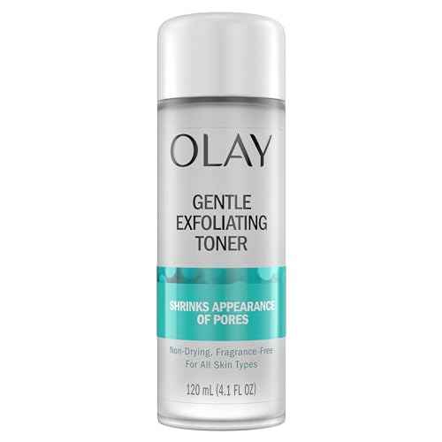Olay Gentle Exfoliating Toner, Fragrance Free, 4.1 fl oz, Pore Treatment Face Cleanser Unclogs and Diminishes the Appearance of Pores