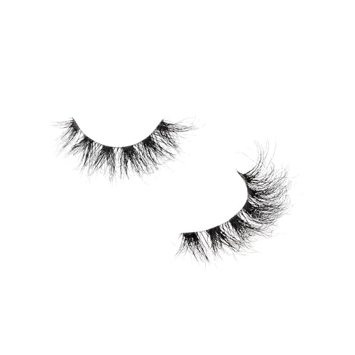 i?ENVY Airy Mink False Eyelashes, 100% Real Mink Fake Eye Lash, Lightweight Superfine Clear Band for Natural Look, Classic Styles, Easy Apply & Comfort (Pink Blossom)