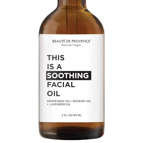 BEAUTE DE PROVENCE Soothing Facial Oil ? Grapeseed, Rosehip, and Lavender Oils ? Lightweight Hydrating Face Oil for All Skin Types, 2 fl oz