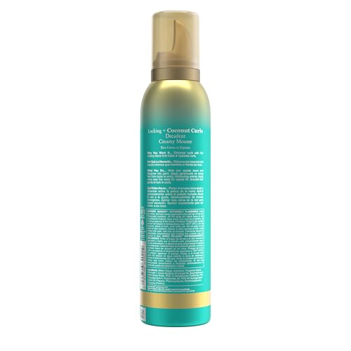 OGX Coconut Curls Decadent Creamy Mousse - Hydrating Hair Styling Foam, 7.9 oz