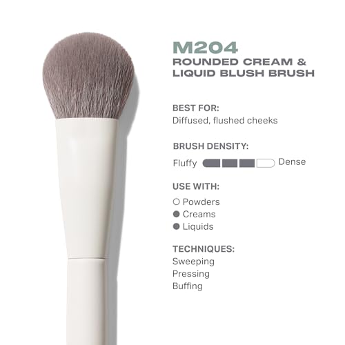 Morphe Rounded Liquid & Cream Blush Brush - Dense Makeup Tool for Sculpting & Blending
