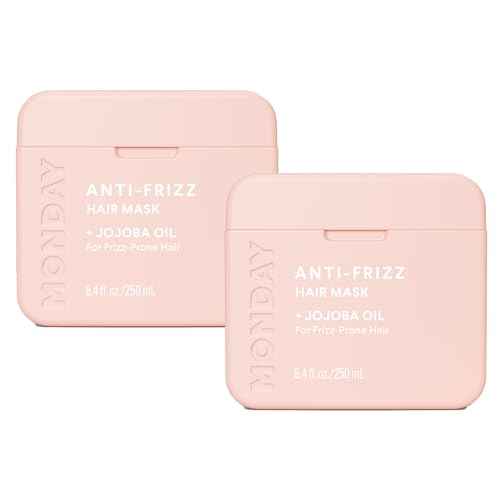 MONDAY HAIRCARE ANTI-FRIZZ Hair Mask with Shea Butter, Jojoba, Coconut, & Almond Oil for Frizz-Prone Hair 250 mL (Dual Pack)