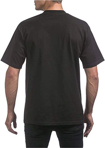 Pro Club Men's Heavyweight Cotton Short Sleeve Crew Neck T-Shirt, Black, X-Large