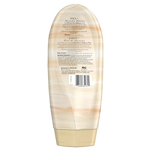 Body Wash by Olay, Moisture Ribbons Plus Shea + Manuka Honey Body Wash, 18 fl oz (Pack of 4)