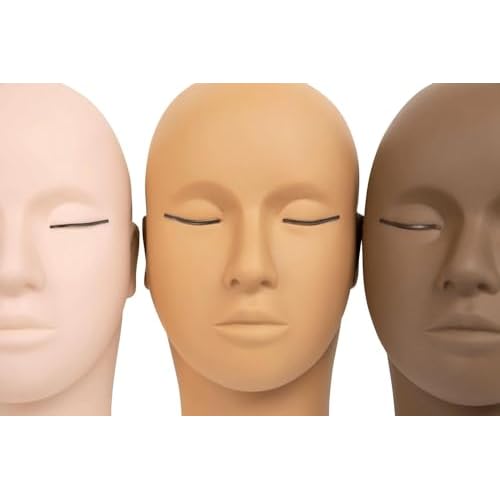 Magnetic Lash Line Doll Head by SoCal Beauty ? Professional Lash Mannequin Head for Eyelash Extensions with Adjustable Magnetic Lash Line for Designer Lash Creation
