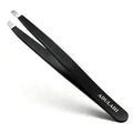 Adulahi Professional Slant Tweezers for Eyebrows & Facial Hair - Carbon Stainless Steel with Case