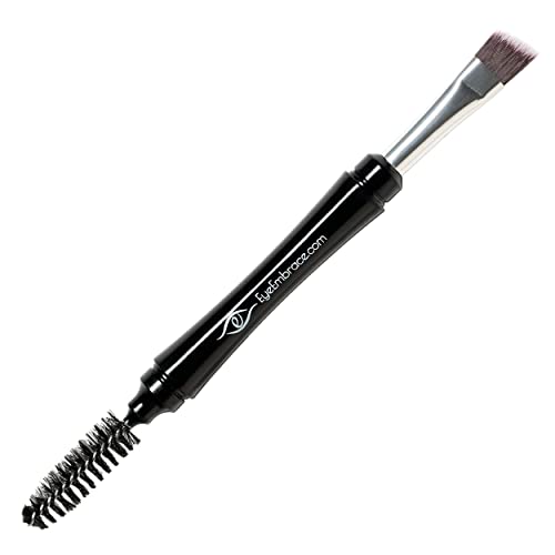 Eye Embrace Warm Betty Light Gray Eyebrow Powder & Pro Grip Angled Brow Brush Bundle - Waterproof, Cruelty-Free