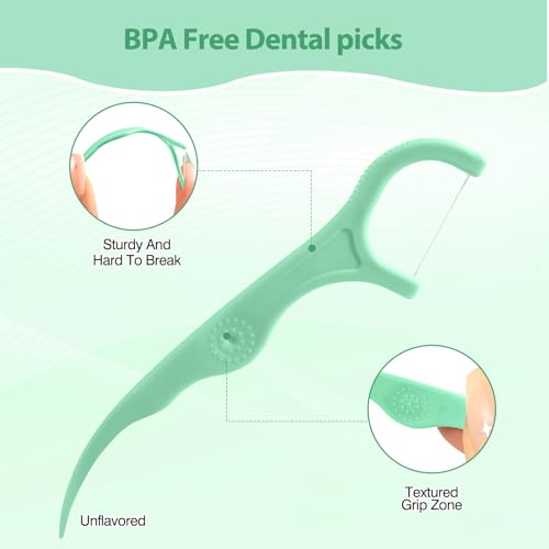 Dental Floss Picks 200 Count - 2 in 1 Ergonomic Tooth Picks