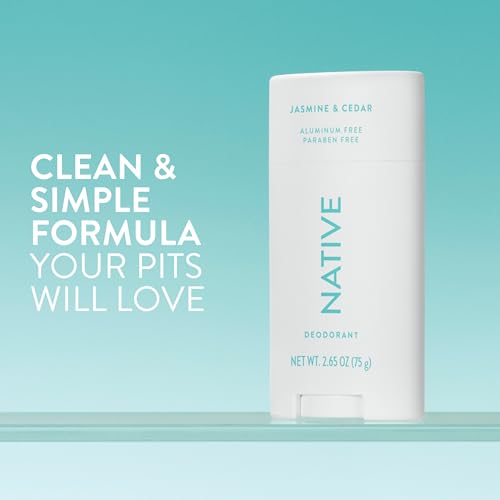 Native Jasmine & Cedar Aluminum-Free Deodorant for Women & Men, 2.65oz — 72-Hour Protection