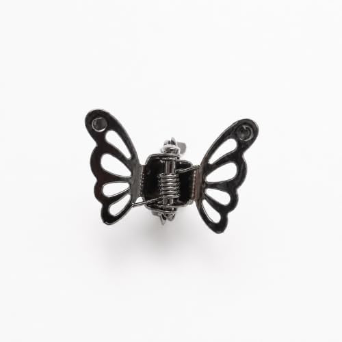 30 Pcs Mini Hollow Butterfly Hair Clips for Bangs - Gun Black