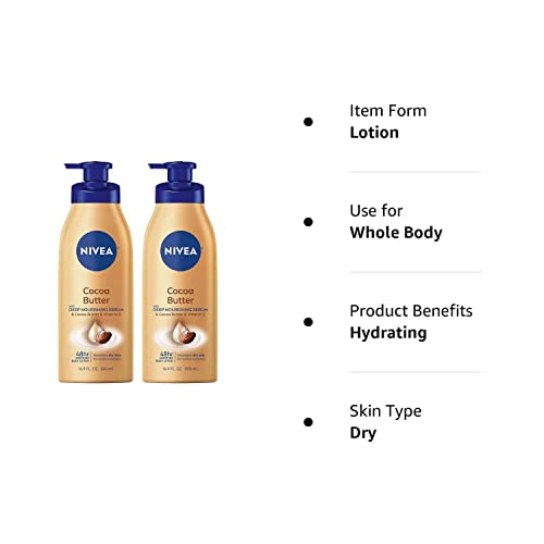 NIVEA Cocoa Butter Body Lotion 16.9 fl. oz. (Pack of 2)