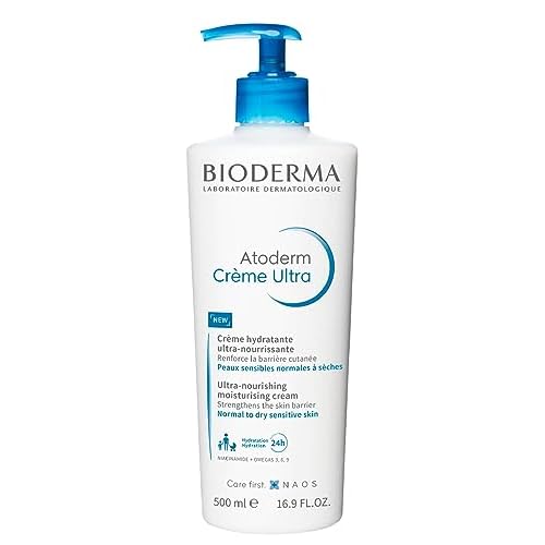 Bioderma Atoderm Ultra Cream Duo Pack,Hydrating Body Moisturizer for Normal to Dry Sensitive Skin 16.9 Fl Oz,(Pack of 4)