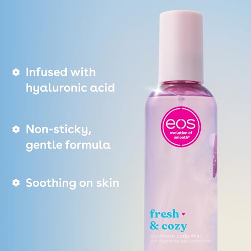 eos Fresh & Cozy Body & Hair Mist with Hyaluronic Acid & Glycerin - Moisturizing Vegan Body Spray for Women, 6 fl oz
