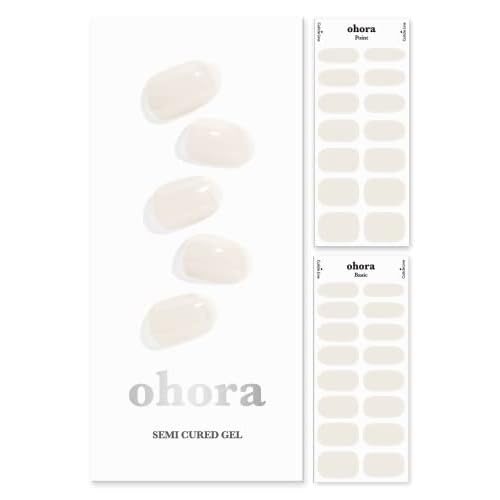 ohora Semi Cured Gel Nail Set of 3 (Pro Easy Peel Remover & N Cream Cotton & N Cream Glow) - Professional Salon-Quality Nail Care