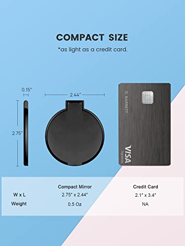 MOMIRA Compact Mirror 3-Pack - Black Small Purse Mirrors 2.4 Inch Variation of THIS listing