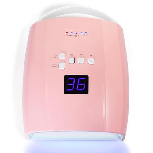 Cordless Nail Lamp, 48W Rechargeable Wireless UV Led Nail Lamp UV Gel Nail Light Nail Dryer with Auto Sensor, Professional Quick Dry Nail Curing Lamp for Salon & Home
