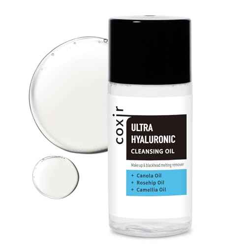 coxir [Holiday Gift,Christmas Gift] ULTRA HYALURONIC CLEANSING OIL Mini Travel Size l Korean skincare, Hydrating, Smoothing, Calming, Moisturizing, Makeup Removal [0.67 Fl.oz(pack of 1)]
