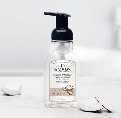 J.R. Watkins Moisturizing Foam Hand Soap Dispenser 3 Pack - Coconut Scent, 9 fl oz