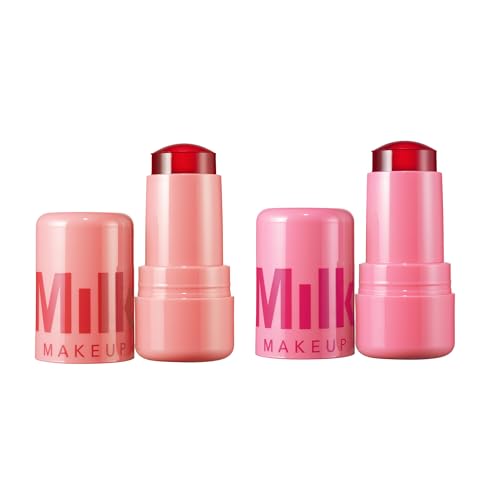 Milk Makeup Cooling Water Jelly Tint ? Sheer Lip + Cheek Stain with Vegan Collagen, Seawater + Aloe ? Hydrating, Long-Lasting, Buildable Lip Tint + Blush ? 2-Pack ? Spritz + Chill, 0.17 oz