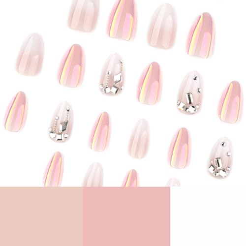 YIHONGYAN Almond Ombre Press-On Nails Kit - 24 Pcs Acrylic