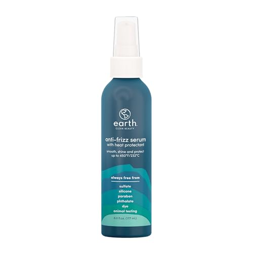 Earth Anti-Frizz Hair Serum with Argan & Vegan Keratin - Lightweight Thermal Protectant - 6 oz